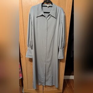 Nap Long Button Front Long Sleeved Maxi Dress